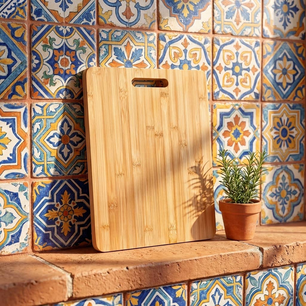 16" Bamboo Cutting Boards with Built-In Handle | Set of 2