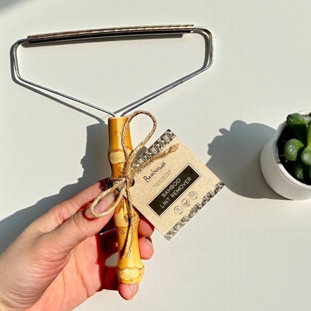 Bamboo Lint Remover with Copper Blades | Reusable Fabric Shaver