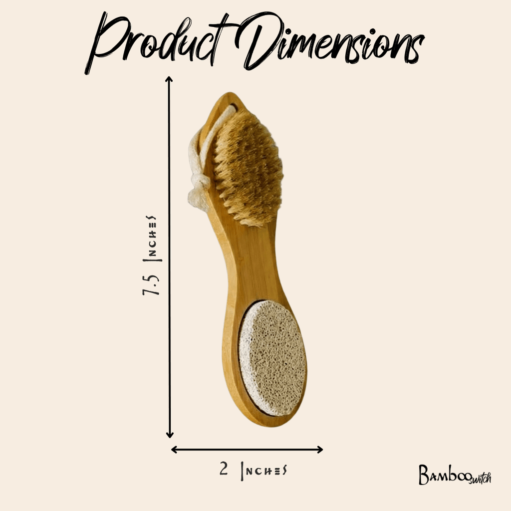 Bamboo Foot Pedicure Tool | Exfoliating Foot File & Brush