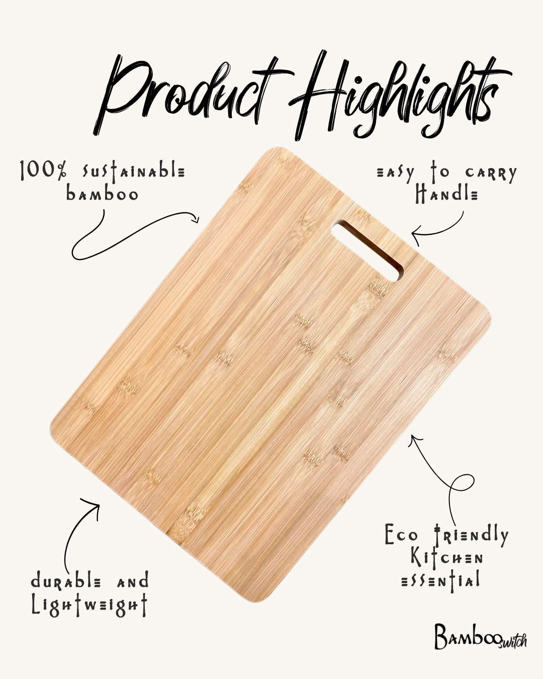 16" Bamboo Cutting Boards with Built-In Handle | Set of 2