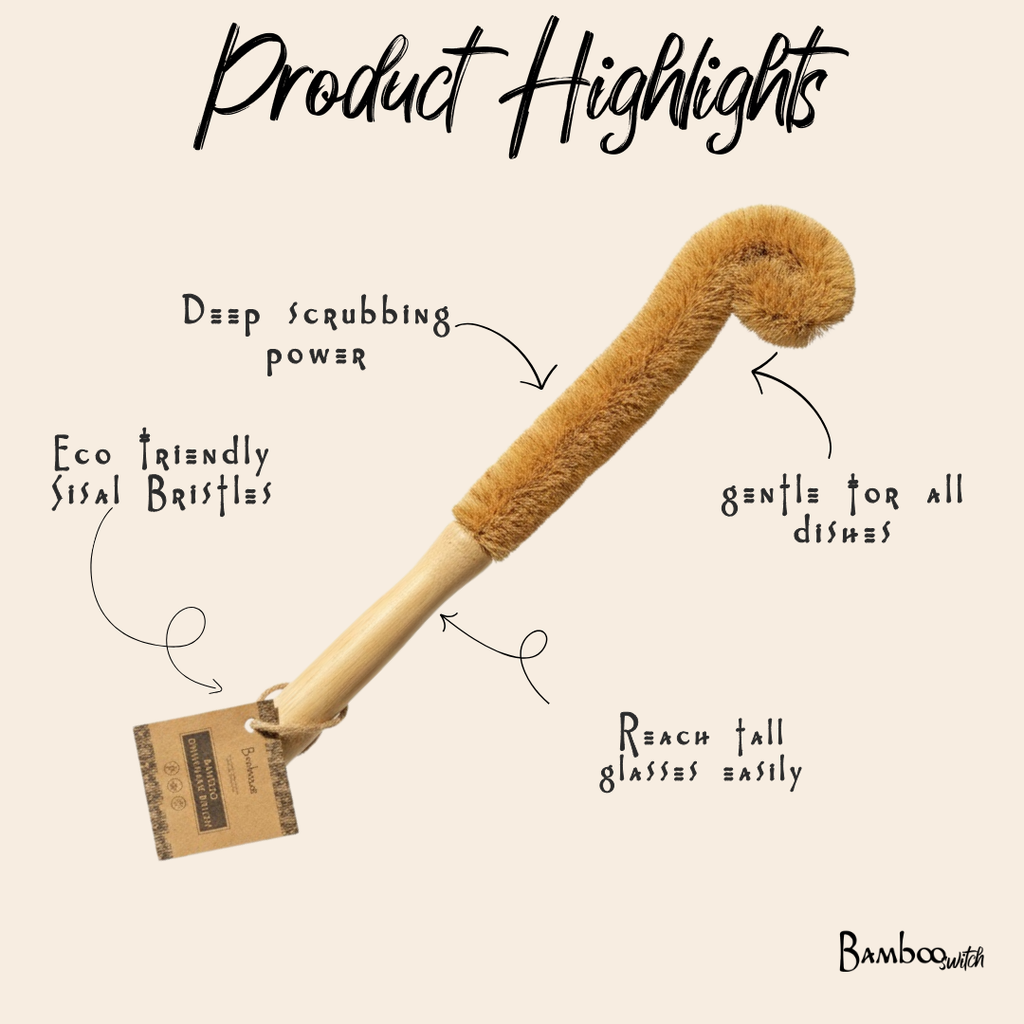 XL Bamboo Bottle Brush with Coconut Bristles