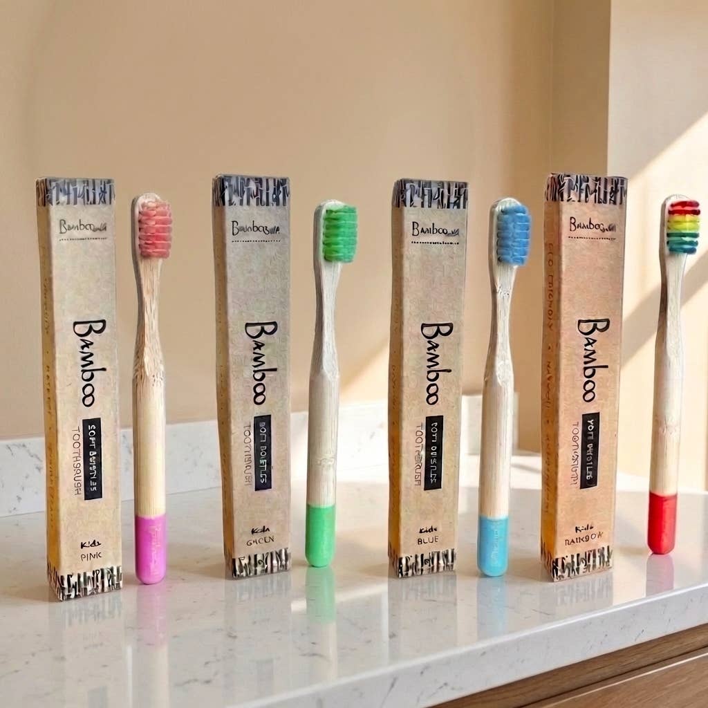 Bamboo Kids Toothbrush with Soft Bristles | Compostable Kids Oral Care