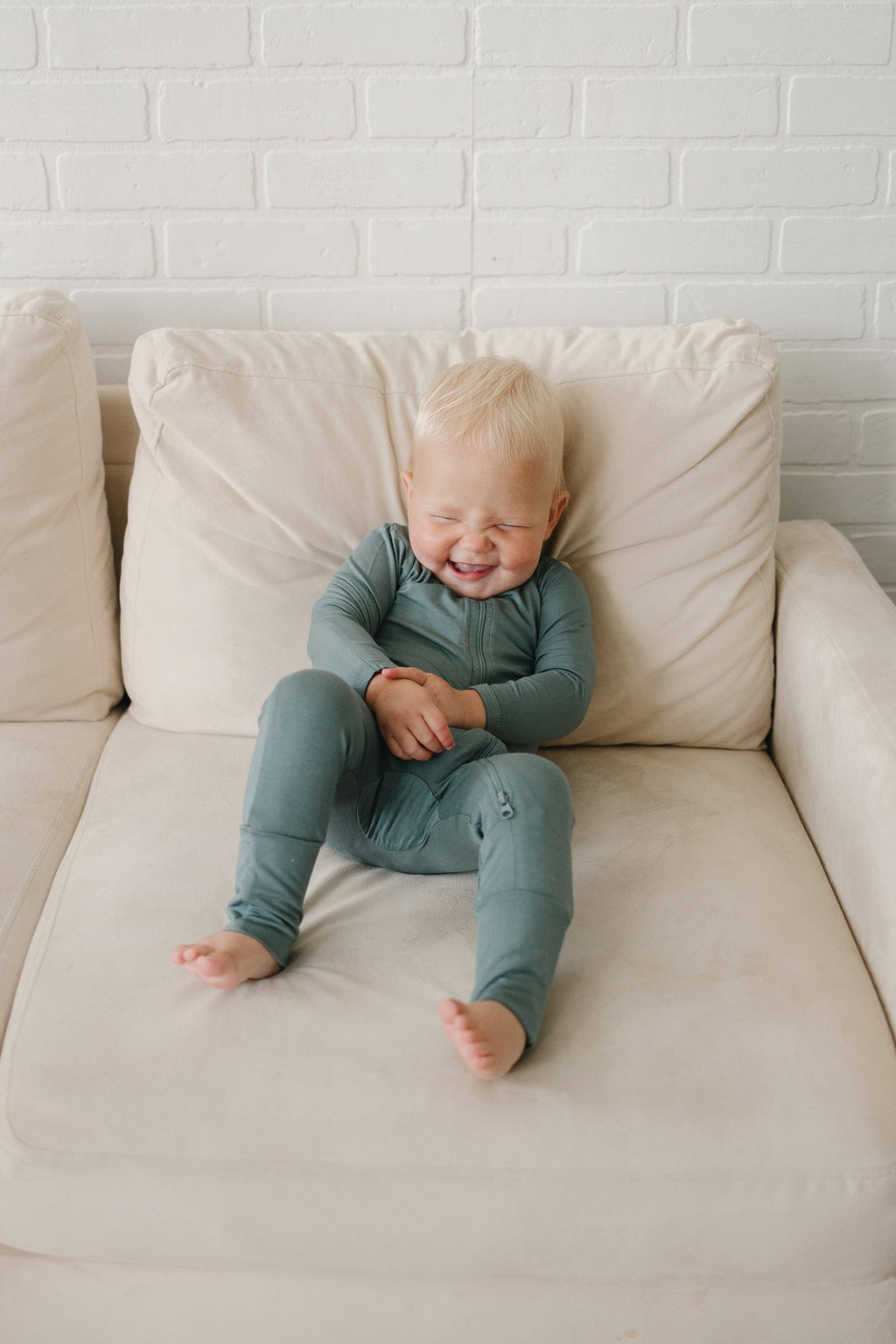 Solid Bamboo Zippy Pajamas — Purple & Teal