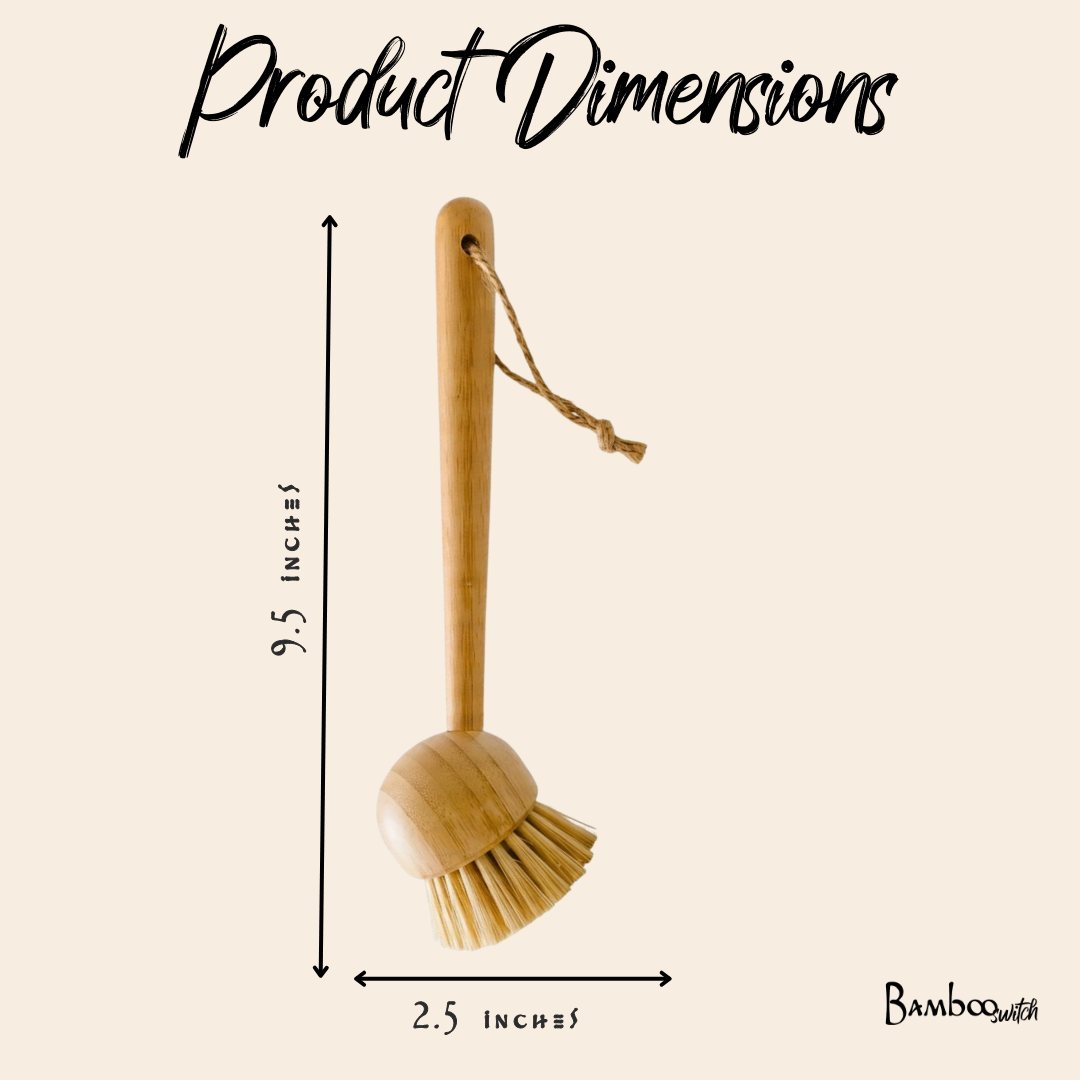 Bamboo Dish Scrubber with Sisal Bristles