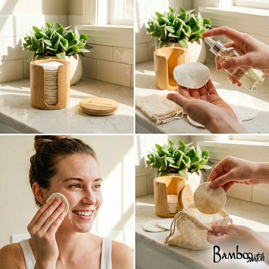 Reusable Bamboo Facial Rounds – Set of 20