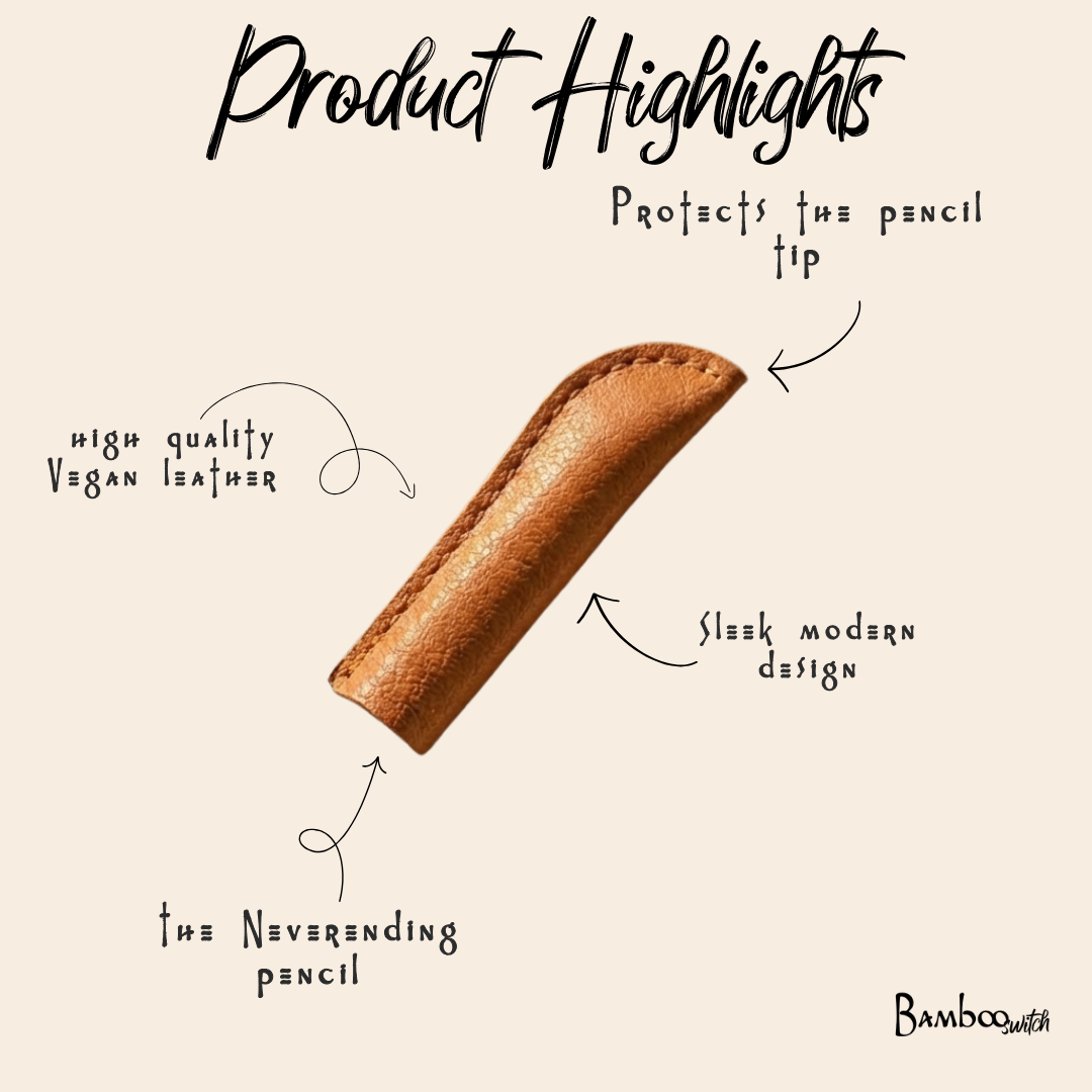 Vegan Leather Pencil Cap for Never Ending Pencil