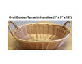 Oval Bamboo Basket with Handles – Natural Tan