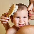 Bamboo Baby Hairbrush — Soft Natural Bristles, Gentle on Newborn Scalps