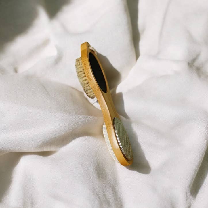 Bamboo Foot Pedicure Tool | Exfoliating Foot File & Brush