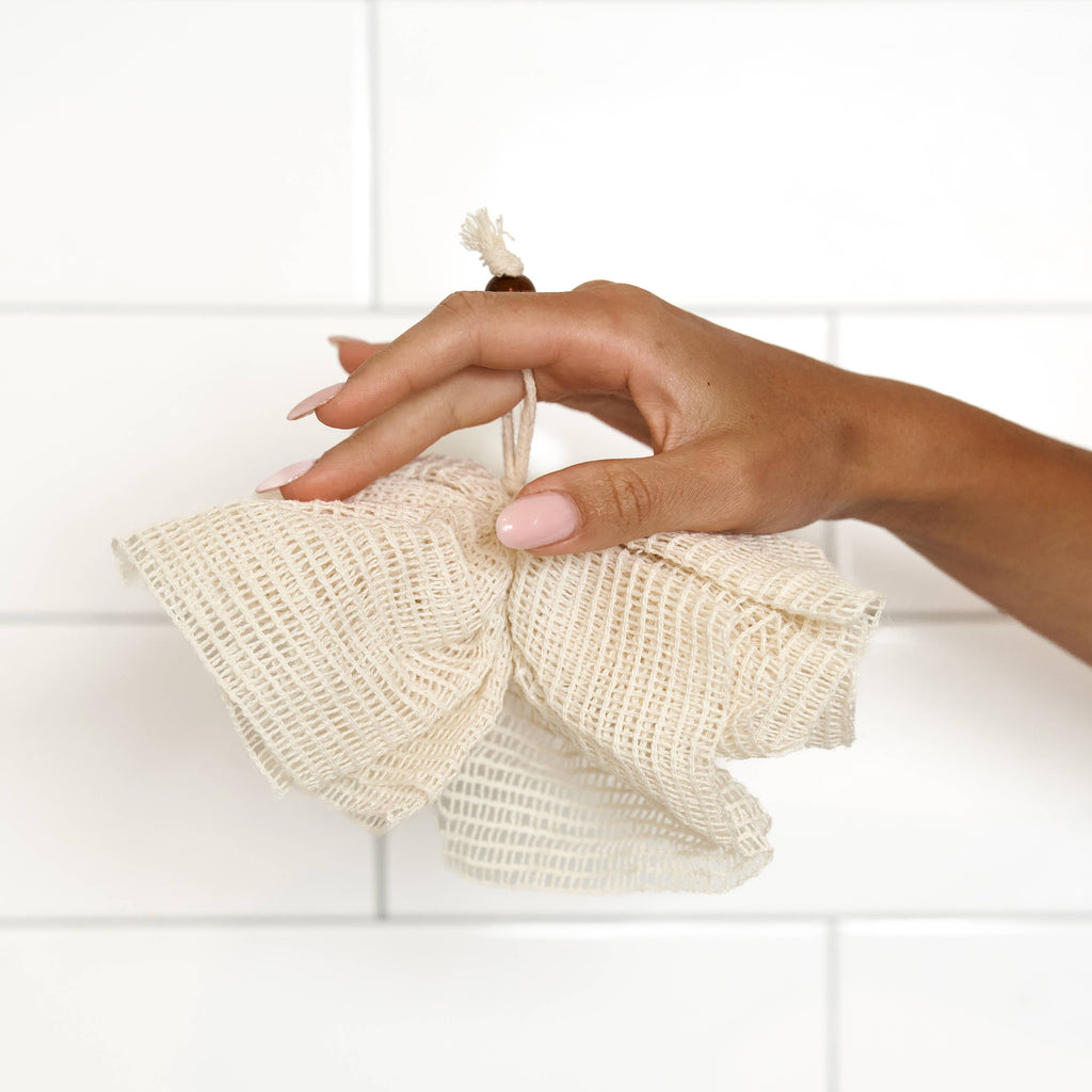 Ramie Shower Pouf with Natural Fiber | Compostable Exfoliating Sponge