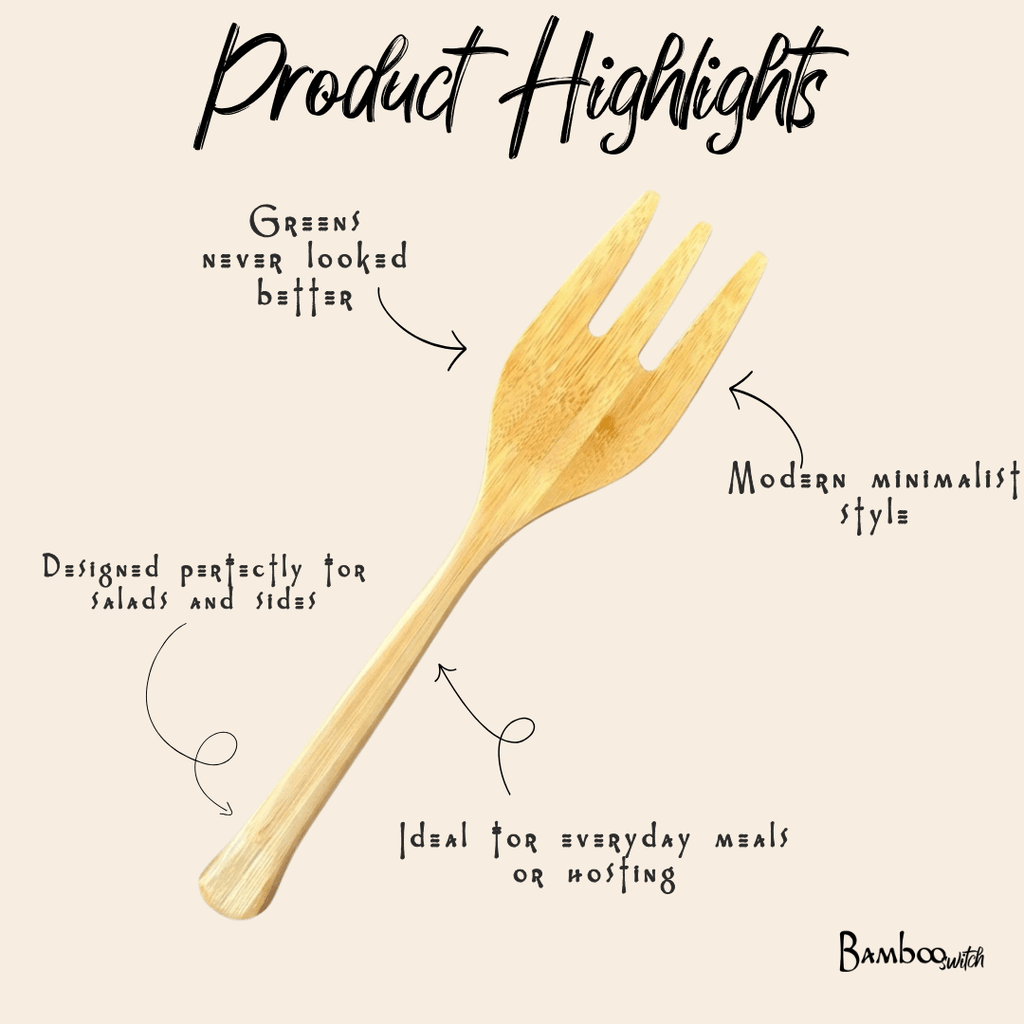 Bamboo Salad Serving Set | Eco-Friendly Serving Utensils