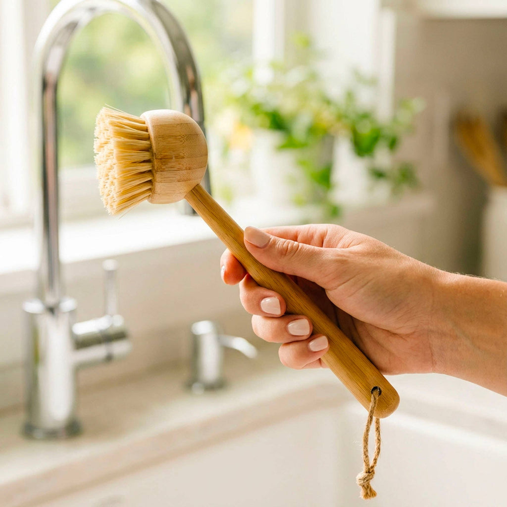 Bamboo Dish Scrubber with Sisal Bristles