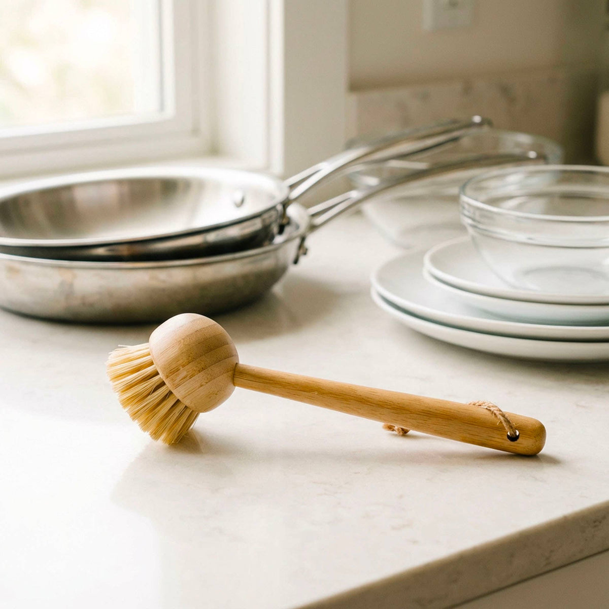 Bamboo Dish Scrubber with Sisal Bristles