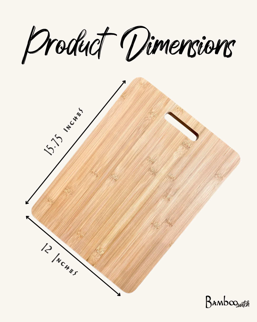 16" Bamboo Cutting Boards with Built-In Handle | Set of 2
