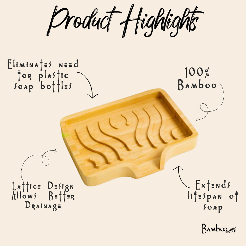 Bamboo Soap Lift | Wavy Soap Dish & Drainage Tray