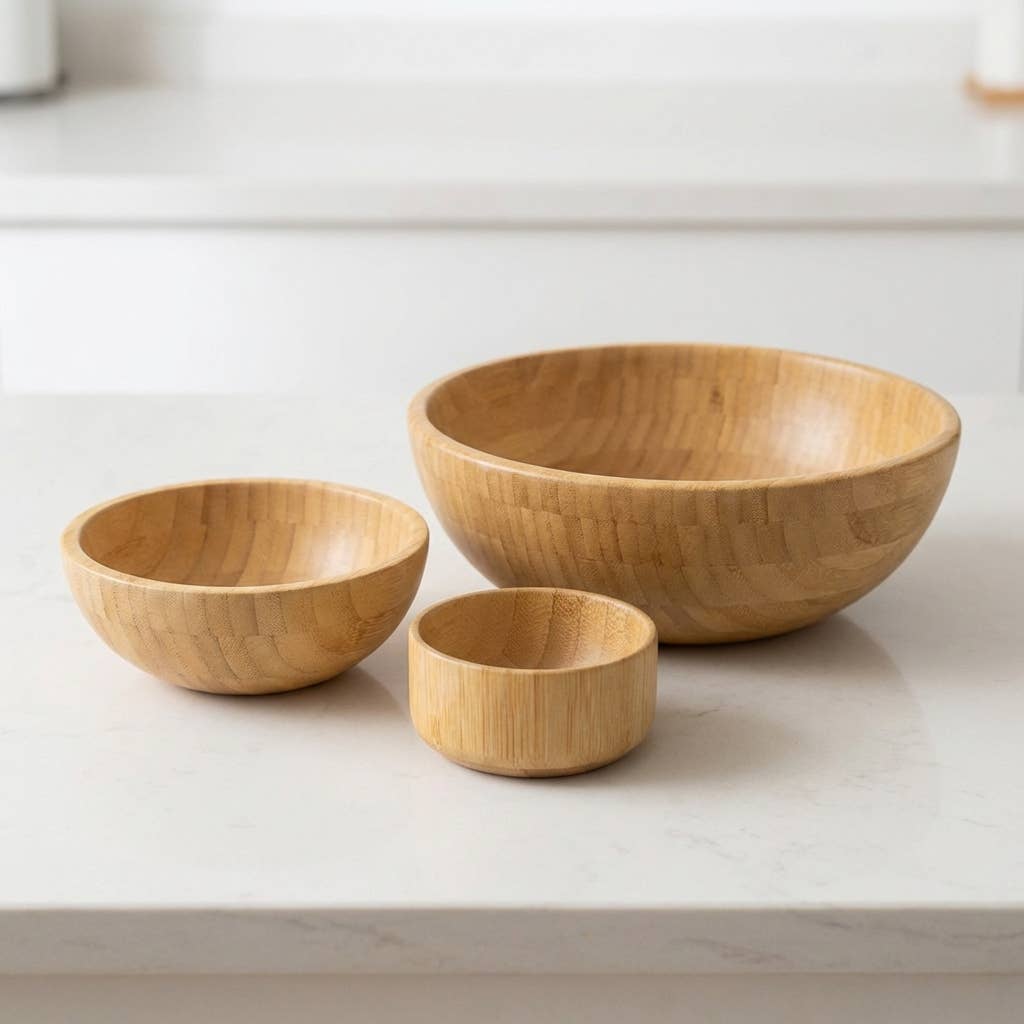Bamboo Serving Bowl | Large Salad & Fruit Bowl