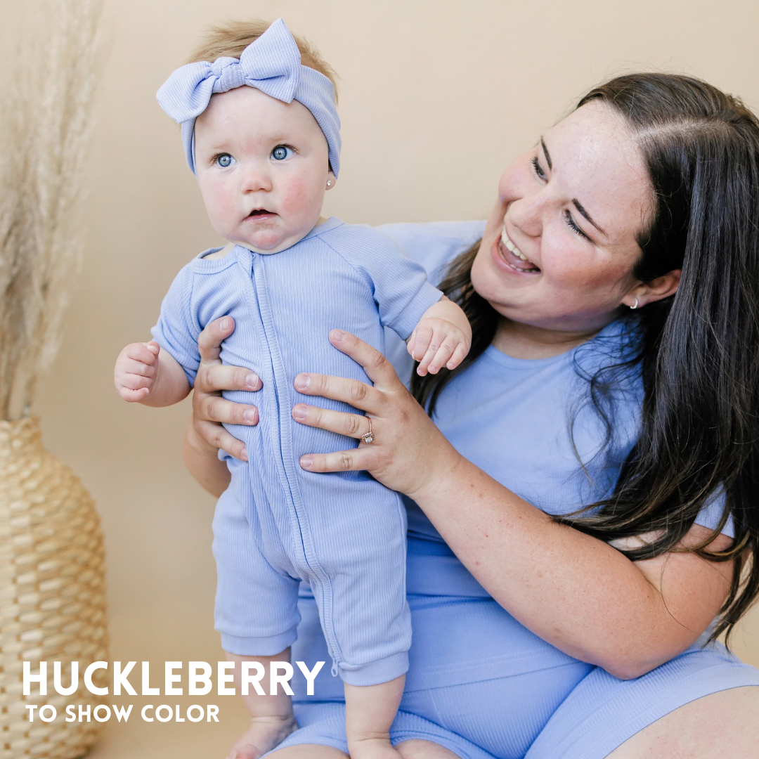 Ribbed Bamboo Zippy Romper — Huckleberry
