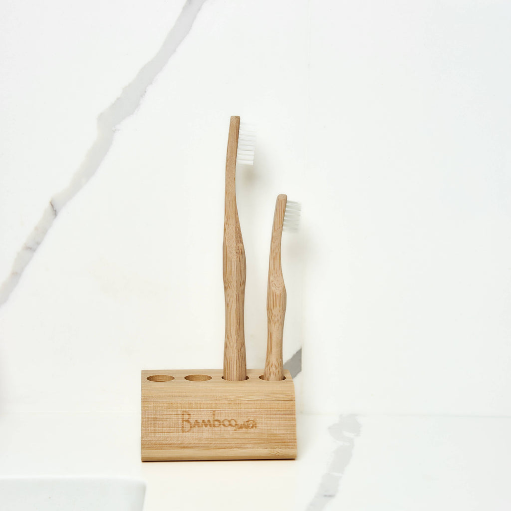 Bamboo Toothbrush Family Stand