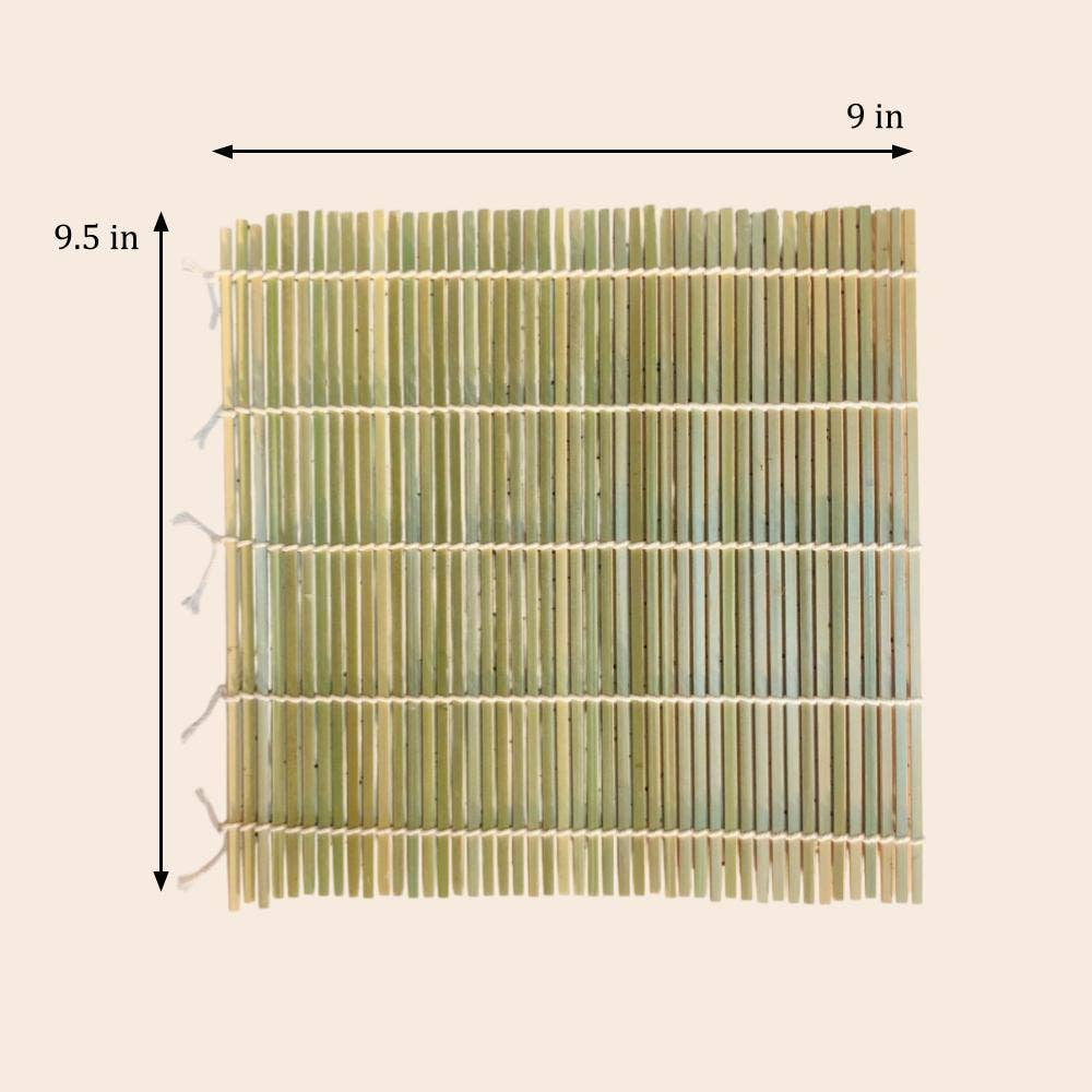Bamboo Sushi Rolling Mat with Cotton Ties | Multi-Use Kitchen Mat