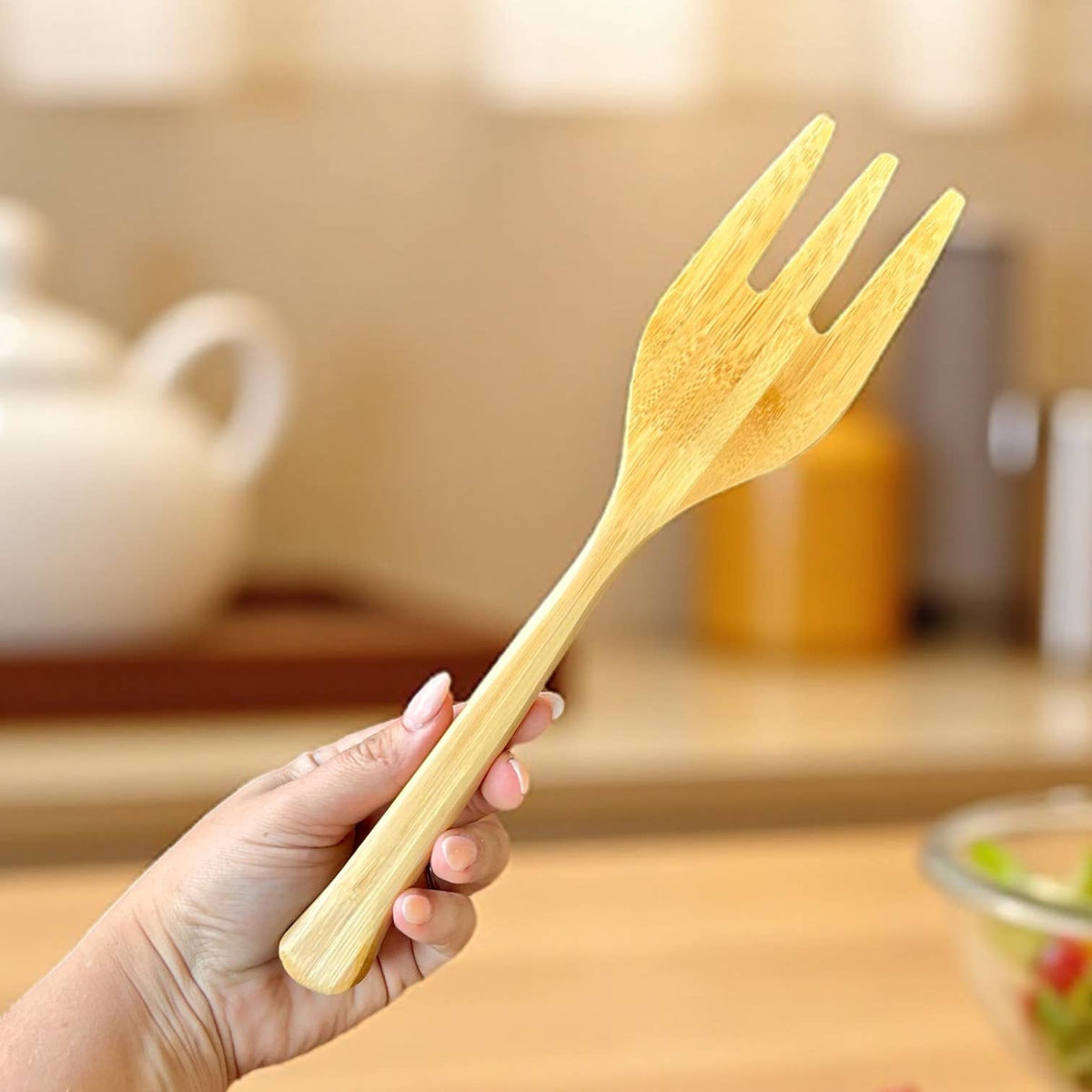 Bamboo Salad Serving Set | Eco-Friendly Serving Utensils