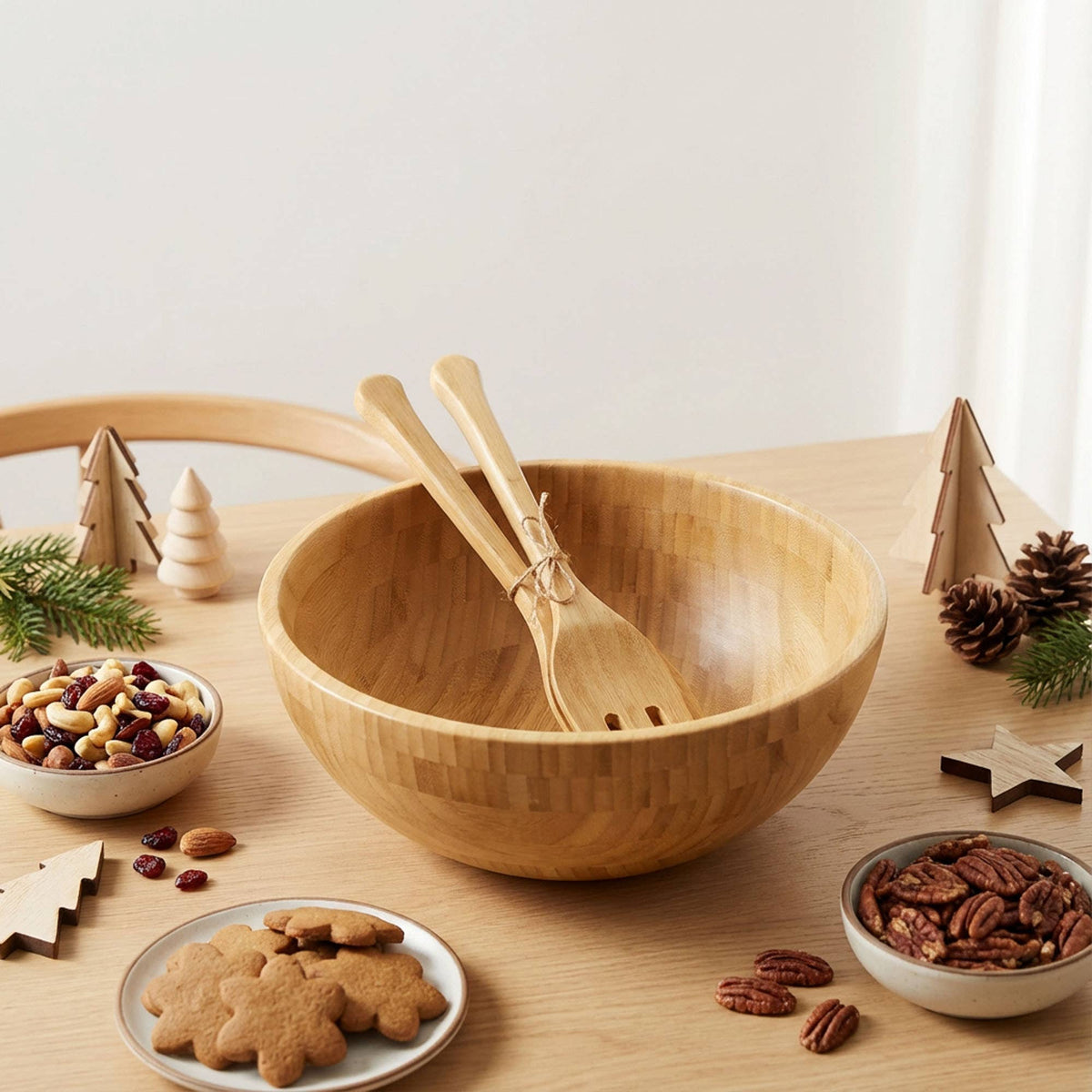 Bamboo Salad Bowl & Serving Set