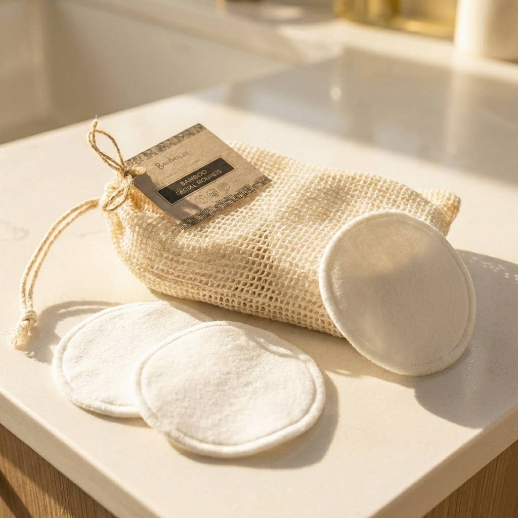 Reusable Bamboo Facial Rounds – Set of 20