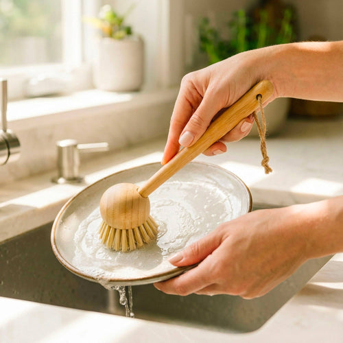 Bamboo Dish Scrubber with Sisal Bristles