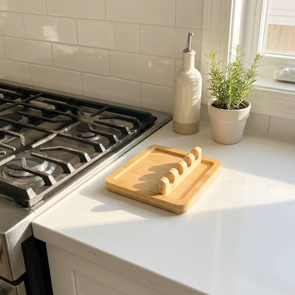 Bamboo Slotted Spoon Rest