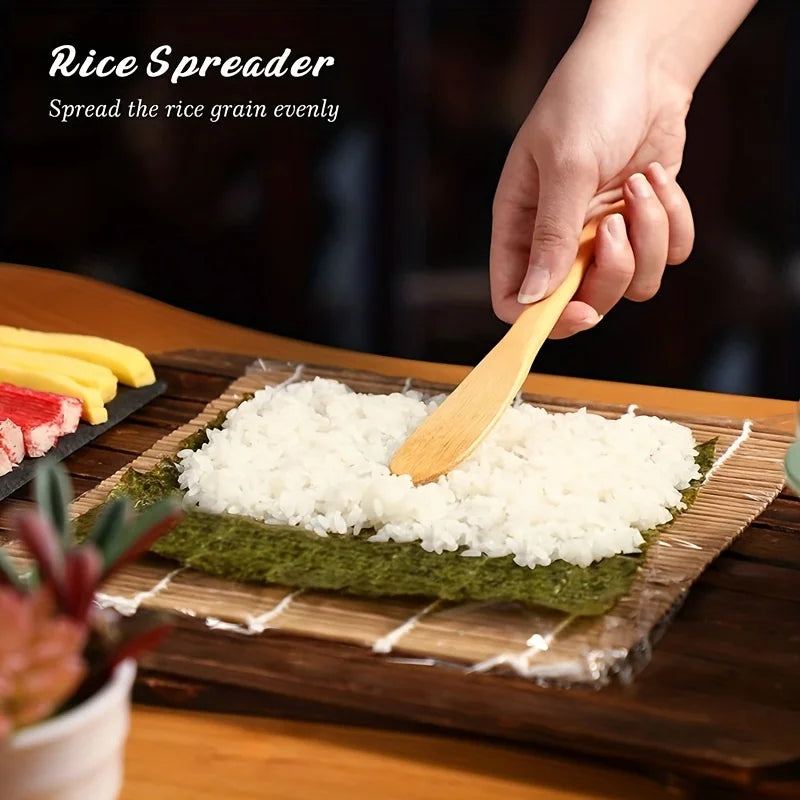 Bamboo Sushi Making Kit — Eco-Friendly Rolling Mat, Chopsticks & Rice Paddle