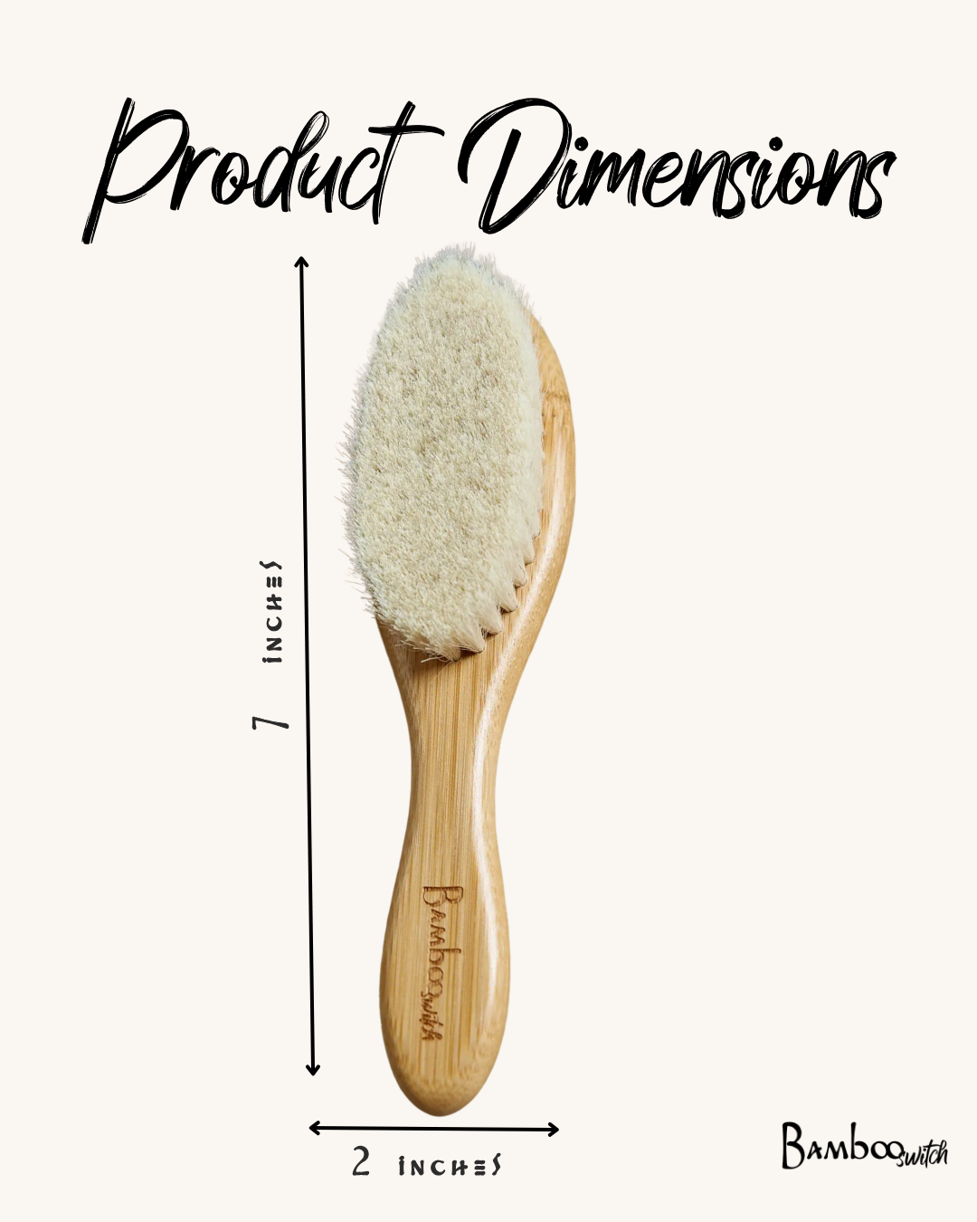 Bamboo Baby Hairbrush — Soft Natural Bristles, Gentle on Newborn Scalps