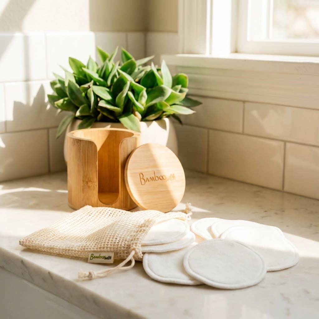 Reusable Bamboo Facial Rounds – Set of 20