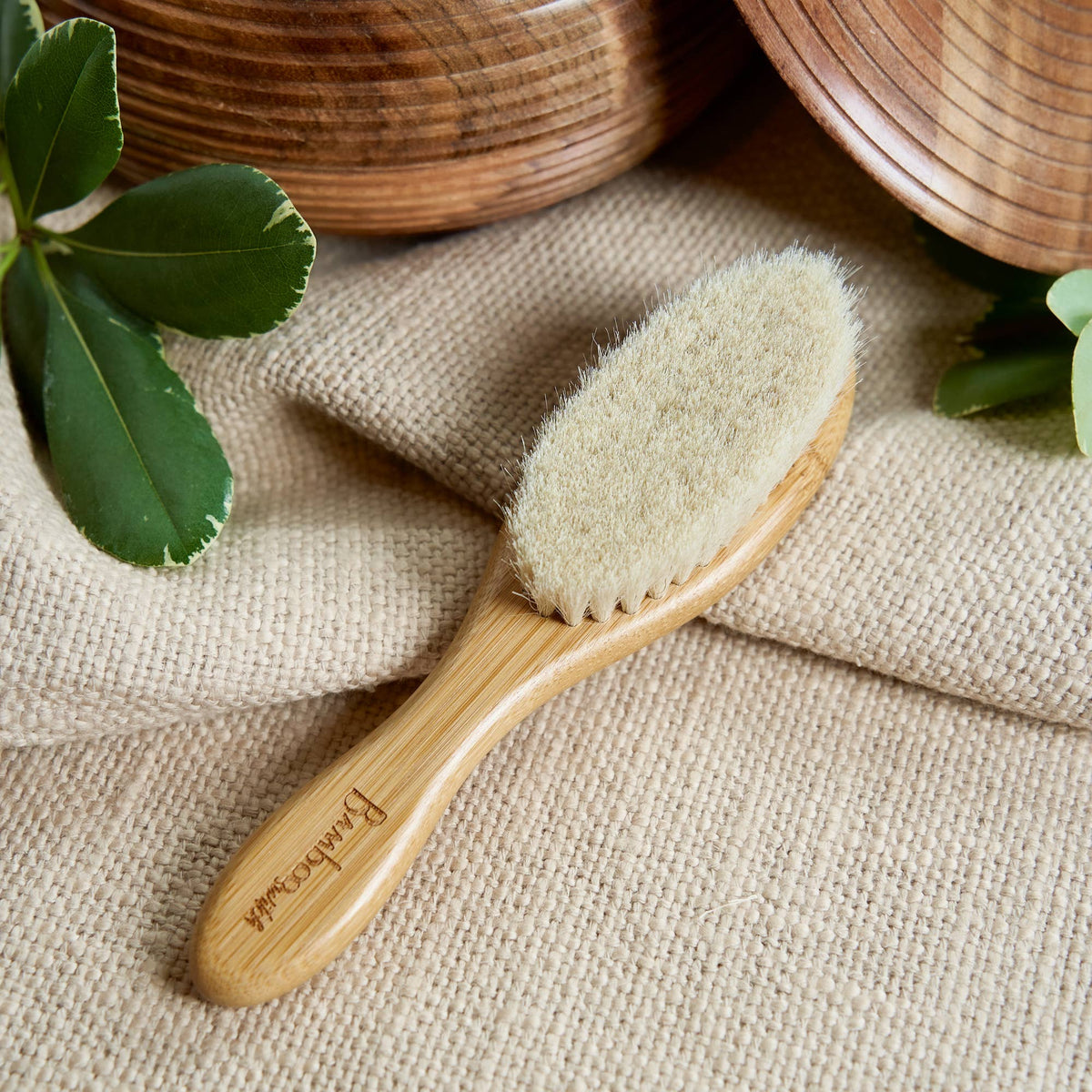 Bamboo Baby Hairbrush — Soft Natural Bristles, Gentle on Newborn Scalps