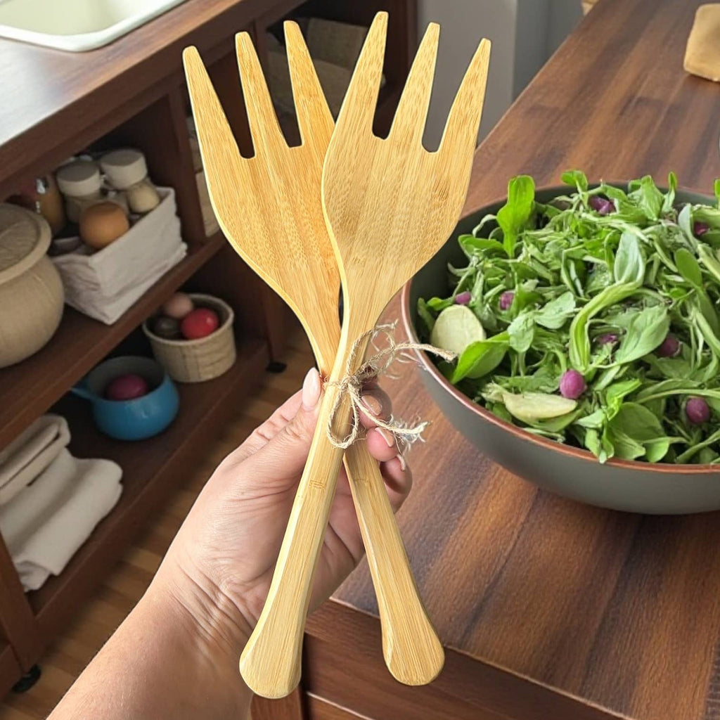 Bamboo Salad Bowl & Serving Set