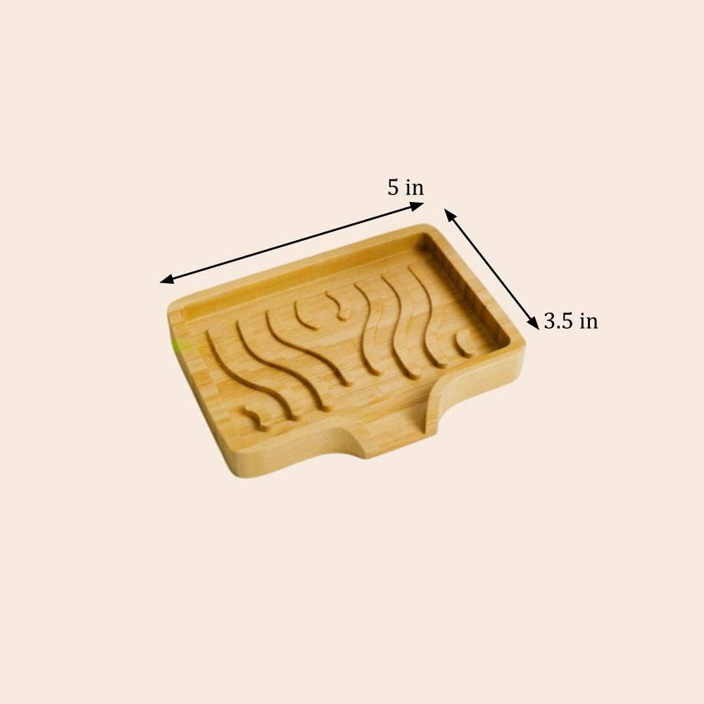 Bamboo Soap Lift | Wavy Soap Dish & Drainage Tray
