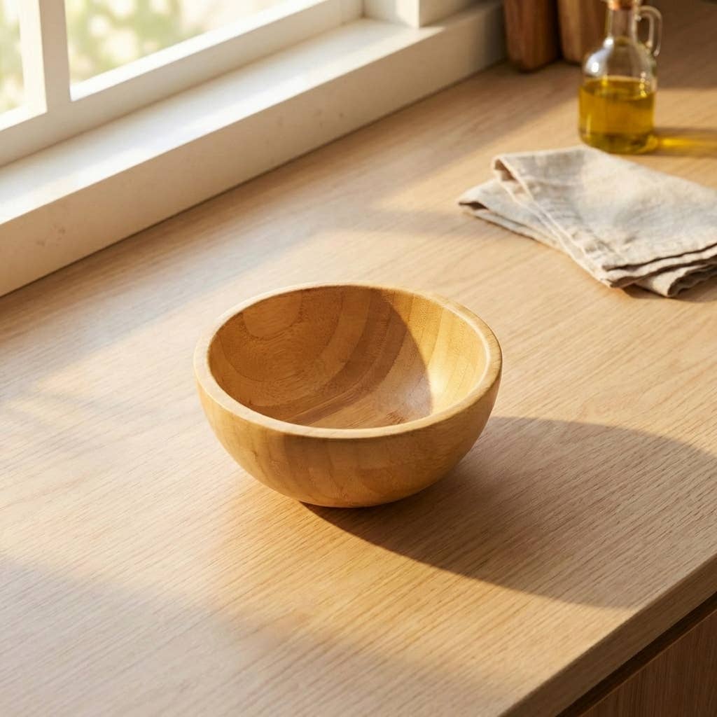 Bamboo Serving Bowl | Large Salad & Fruit Bowl