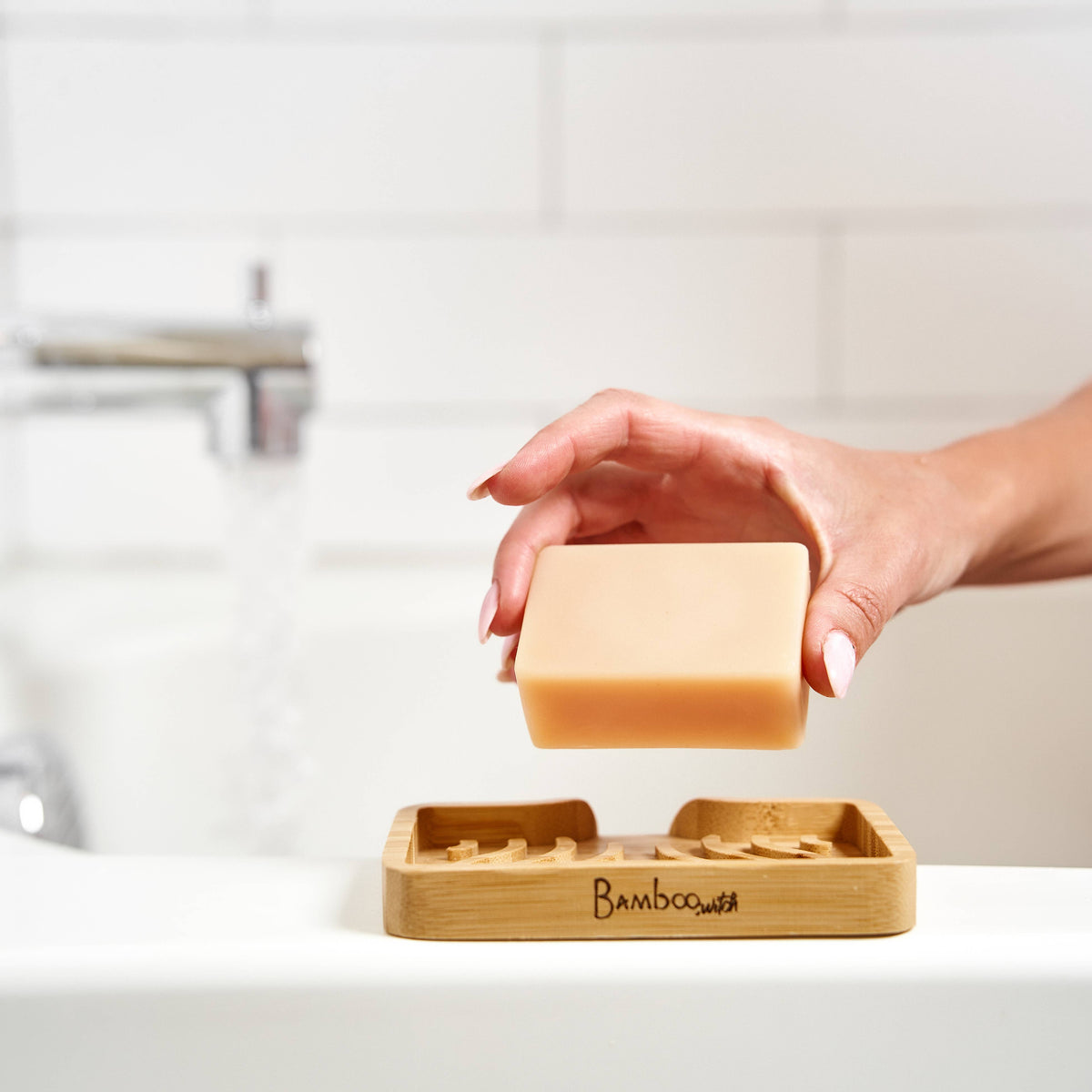 Bamboo Soap Lift | Wavy Soap Dish & Drainage Tray
