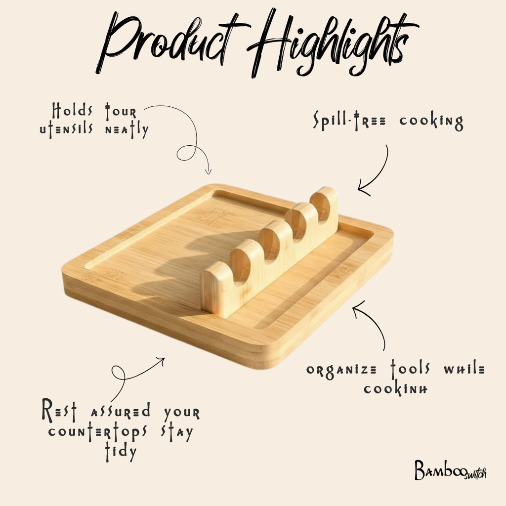 Bamboo Slotted Spoon Rest
