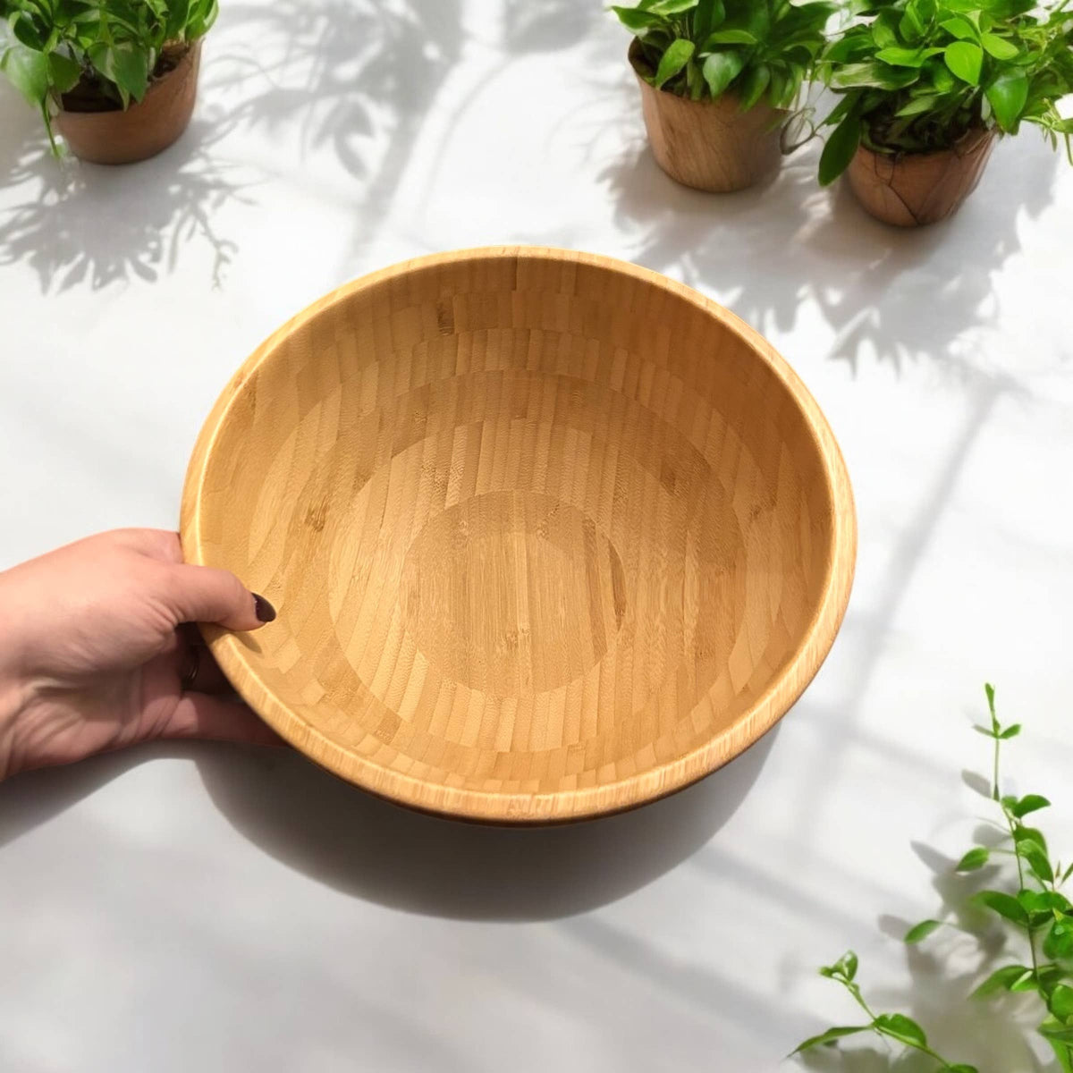 Bamboo Serving Bowl | Large Salad & Fruit Bowl