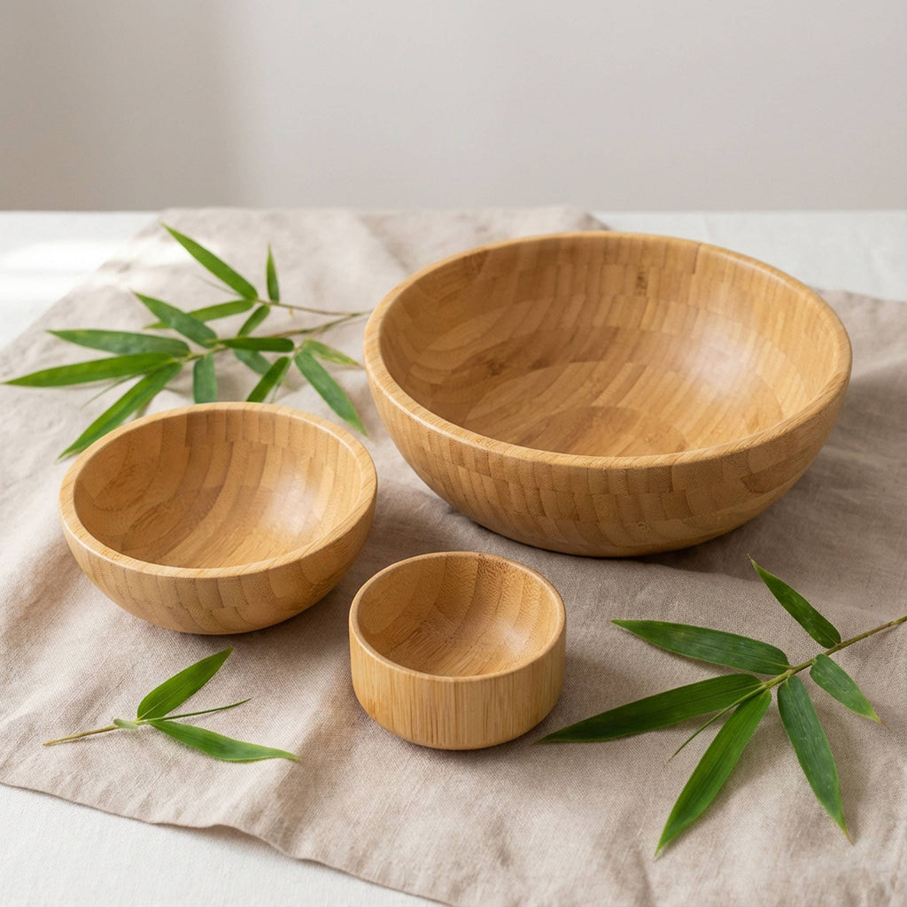 Bamboo Serving Bowl | Large Salad & Fruit Bowl