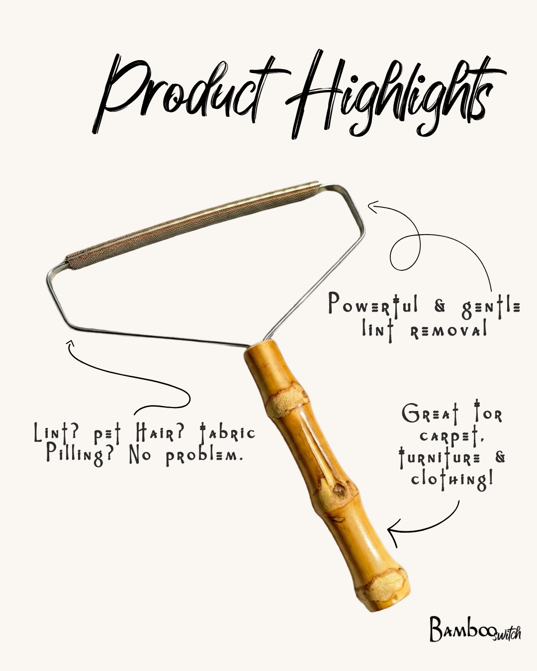 Bamboo Lint Remover with Copper Blades | Reusable Fabric Shaver