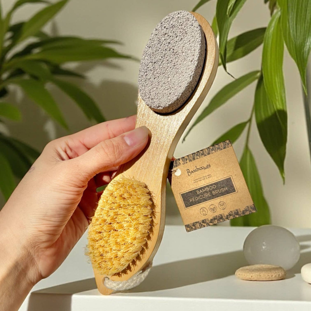 Bamboo Foot Pedicure Tool | Exfoliating Foot File & Brush